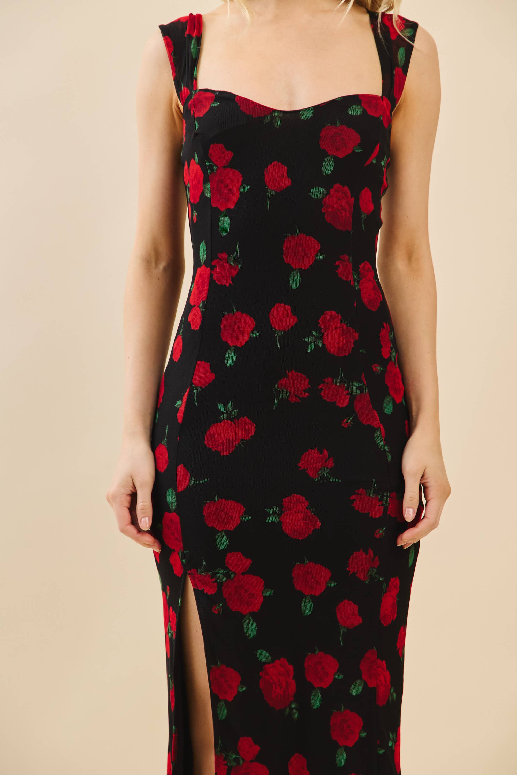 Lucy SWEETHEART BUSTIER PRINT MIDI DRESS
