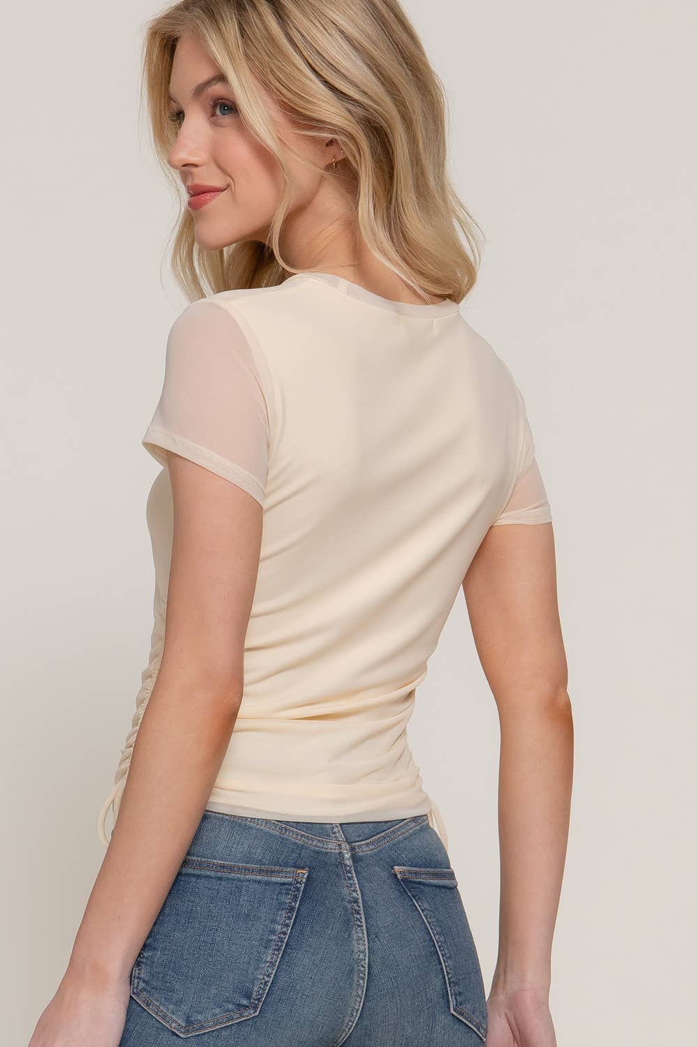 Luxe Shirring Mesh Top