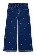 Trending  Toddler's Wide Leg Denim Jean w/Bow Print