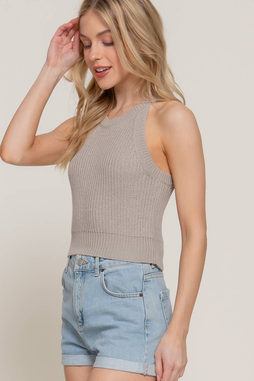Halter Neck Sweater Top